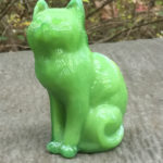 Opaque Lime Glass Cat by Mosser Glass