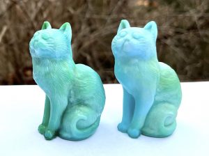 Turquoise and Turquoise satin mosser cats