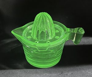 Uranium glass juicer and pitcher