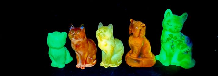 Fluorsecent cat figurines